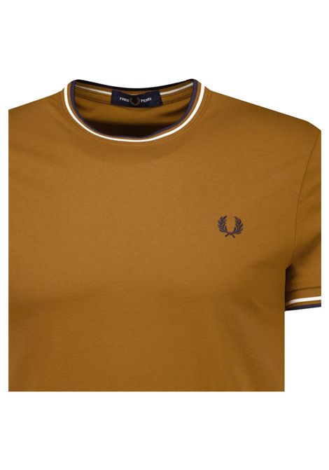 Fred Perry Twin Tipped Tee Dark Caramel Men FRED PERRY | T-shirt | M1588V-V46